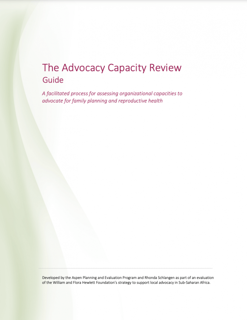 Hewlett SRHR Advocacy ACR Guide cover