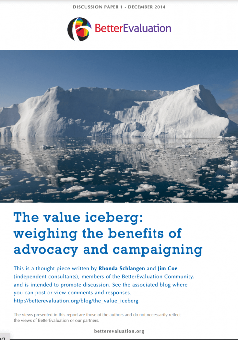 The Value Iceberg: Weighing the Benefits of Advocacy and Campaigning