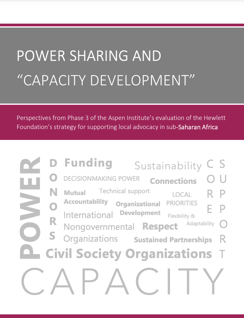 Power Sharing and Capacity Development cover in English