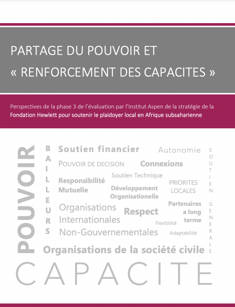 Power Sharing and Capacity Development cover in French